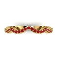 thumbnail image 1 of 0.23 ctw Wedding Band for Women - 18K Yellow Gold Simulated Pink Tourmaline Stackable Eternity Ring, 1 of 6
