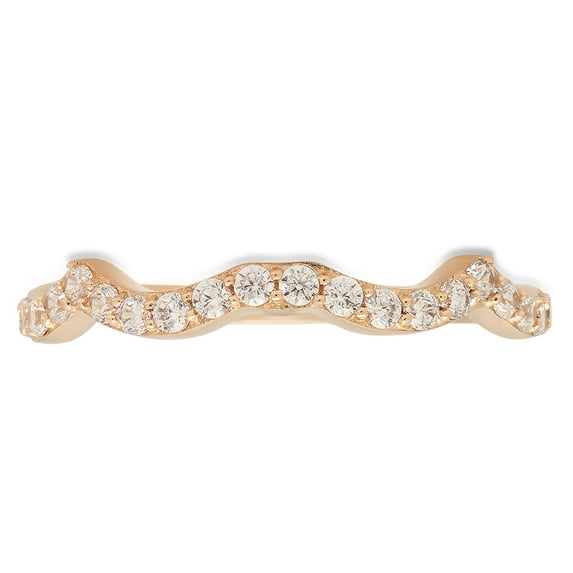 0.23 ctw Wedding Band for Women - 18K Yellow Gold White Sapphire Stackable Eternity Ring