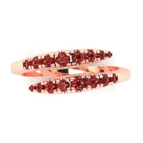 0.235 ctw Wedding Band for Women - 14K Rose Gold Natural Garnet Stackable Eternity Ring