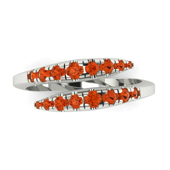0.235 ctw Wedding Band for Women - 14K White Gold Simulated Red Diamond Stackable Eternity Ring