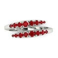 thumbnail image 1 of 0.235 ctw Wedding Band for Women - 14K White Gold Simulated Ruby Stackable Eternity Ring, 1 of 6