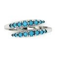 thumbnail image 1 of 0.235 ctw Wedding Band for Women - 14K White Gold Simulated Turquoise Stackable Eternity Ring, 1 of 6