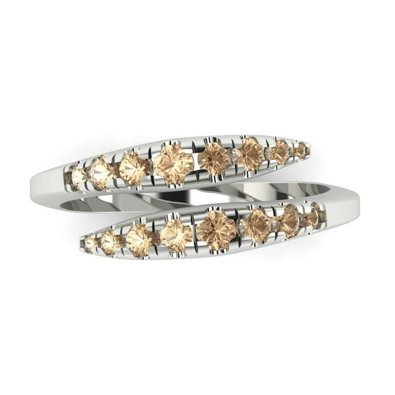 0.235 ctw Wedding Band for Women - 14K White Gold Yellow Moissanite Stackable Eternity Ring