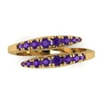 thumbnail image 1 of 0.235 ctw Wedding Band for Women - 14K Yellow Gold Natural Amethyst Stackable Eternity Ring, 1 of 6