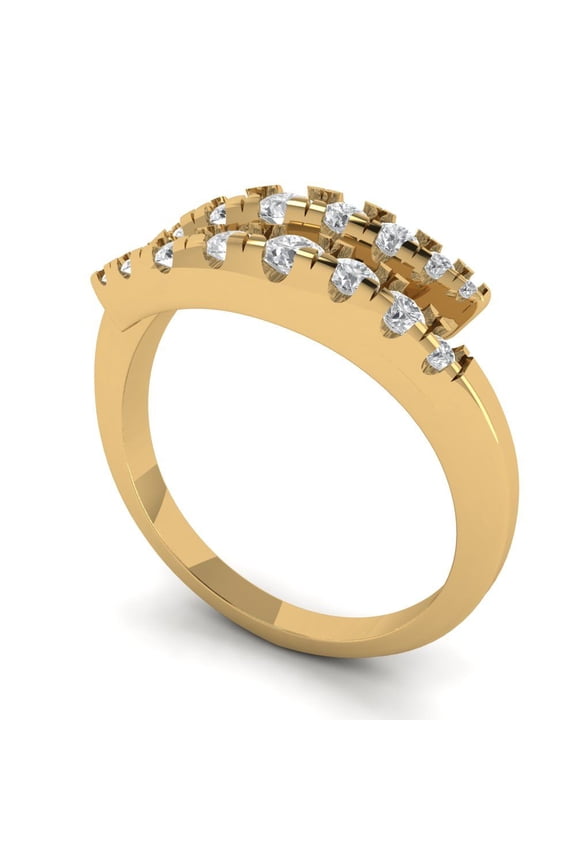 0.235 ctw Wedding Band for Women - 14K Yellow Gold Simulated Diamond Stackable Eternity Ring