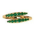 thumbnail image 1 of 0.235 ctw Wedding Band for Women - 14K Yellow Gold Simulated Emerald Stackable Eternity Ring, 1 of 6