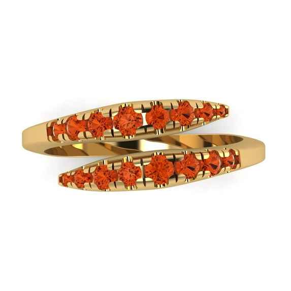 0.235 ctw Wedding Band for Women - 14K Yellow Gold Simulated Red Diamond Stackable Eternity Ring