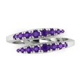 thumbnail image 1 of 0.235 ctw Wedding Band for Women - 18K White Gold Natural Amethyst Stackable Eternity Ring, 1 of 6