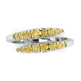 thumbnail image 1 of 0.235 ctw Wedding Band for Women - 18K White Gold Natural Citrine Stackable Eternity Ring, 1 of 6