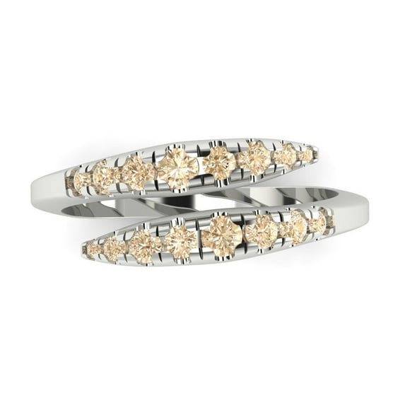 0.235 ctw Wedding Band for Women - 18K White Gold Natural Morganite Stackable Eternity Ring