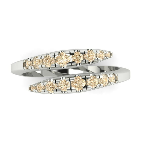 0.235 ctw Wedding Band for Women - 18K White Gold Natural Morganite Stackable Eternity Ring
