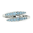 thumbnail image 1 of 0.235 ctw Wedding Band for Women - 18K White Gold Simulated Blue Diamond Stackable Eternity Ring, 1 of 6