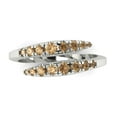 thumbnail image 1 of 0.235 ctw Wedding Band for Women - 18K White Gold Simulated Champagne Diamond Stackable Eternity Ring, 1 of 6