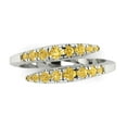 thumbnail image 1 of 0.235 ctw Wedding Band for Women - 18K White Gold Simulated Yellow Diamond Stackable Eternity Ring, 1 of 6
