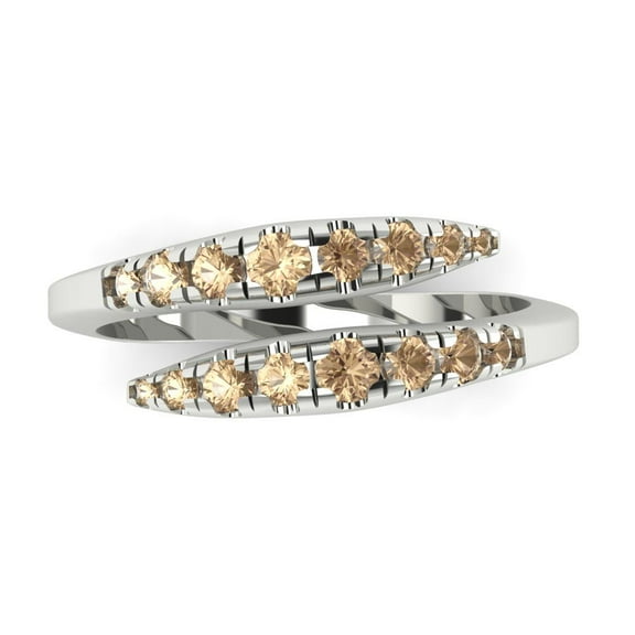 0.235 ctw Wedding Band for Women - 18K White Gold Yellow Moissanite Stackable Eternity Ring