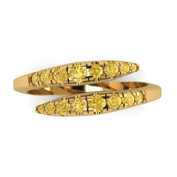 0.235 ctw Wedding Band for Women - 18K Yellow Gold Natural Citrine Stackable Eternity Ring