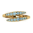 thumbnail image 1 of 0.235 ctw Wedding Band for Women - 18K Yellow Gold Simulated Blue Sapphire Stackable Eternity Ring, 1 of 6