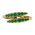 thumbnail image 1 of 0.235 ctw Wedding Band for Women - 18K Yellow Gold Simulated Emerald Stackable Eternity Ring, 1 of 6