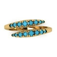 thumbnail image 1 of 0.235 ctw Wedding Band for Women - 18K Yellow Gold Simulated Turquoise Stackable Eternity Ring, 1 of 6