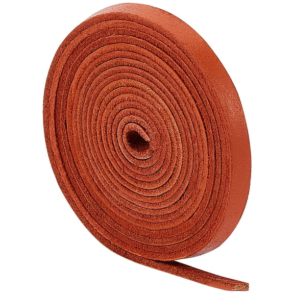 0.24"/6mm x 79"/2m Genuine Leather String Cowhide Leather Strips Flat Leather Cord Strap 2mm Thick Braiding Thread Rope for Bracelets Making Belts Lace DIY Crafts Saddle Brown