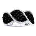 thumbnail image 1 of AFFY (0.24 Ct) Black Natural Diamond Twisted Wedding Ring in 14k White Gold Over Sterling Silver Ring Size - 8.5, 1 of 1