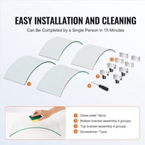 0.24" Thick Round Fire Glass Wind Guard, 29x8 Inch High Temp Resistant Flame Shield, Safety Screen for Patio Backyard Gas Fire Pit Table