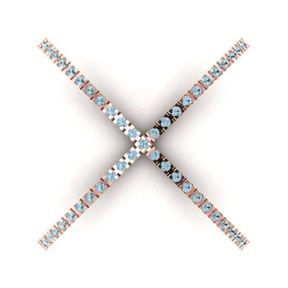 0.245 ctw Statement Anniversary Ring for Women | Round Cut Natural Swiss Blue Topaz | Hyperallergenic Solid 18K Rose Gold