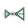 thumbnail image 1 of Statement Engagement Ring for Women - 0.2475ct Simulated Emerald in 14K White Gold Promise Ring, 1 of 6