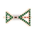 thumbnail image 1 of 0.2475 ct Round Cut Simulated Emerald Statement 14K Rose Gold Womens Engagement Ring, 1 of 5