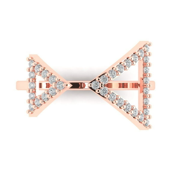 Statement Engagement Ring for Women - 0.2475ct Moissanite in 14K Rose Gold Promise Ring