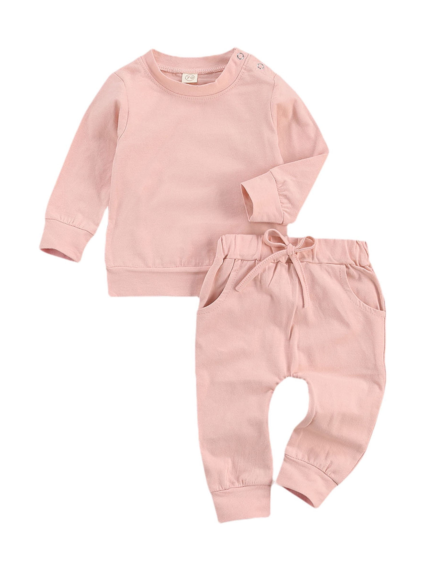 0-24M Newborn Baby Boys Girls Autumn Candy Color Sweatshirts Tops+Pants ...