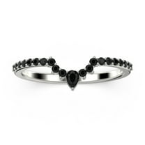 0.24ct black diamond moissanite 10k White Gold Wedding Band