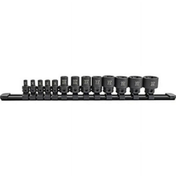 0.25 & 0.375 in. Drive External Torx Nano Impact Socket Set, Black - 13 Piece