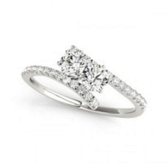 0.25 14K White Gold Two Stone Rings, i-1 Round