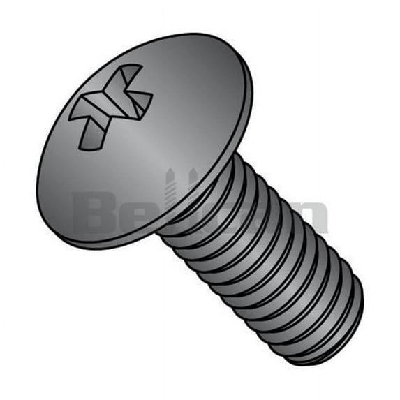0.25-20 x 1.25 Phillips Truss Fully Threaded Machine Screw, Black Oxide - Box of 2000