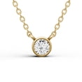 thumbnail image 1 of 0.25 CT Lab Grown Round Shape Diamond Solitaire Pendant with Bezel Setting in 14K Yellow Gold., 1 of 4