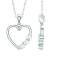 thumbnail image 1 of 0.25 CT Moissanite Heart Pendant for Women (D-VS1 Quality, Rosec Jewels), 14K White Gold, 1 of 8