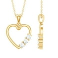 thumbnail image 1 of Rosec Jewels Certified Moissanite Heart Pendant Necklace - with Chain - D-VS1 Quality - Ready to Gift with Jewelry Box, 14K Yellow Gold, 1 of 8