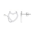 thumbnail image 1 of Rosec Jewels 0.25 CT Natural Diamond Stud Earrings for Women, Devil Heart Stud Earrings with Diamond, 14K White Gold, 1 of 8