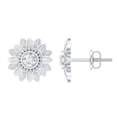 thumbnail image 1 of Rosec Jewels 0.25 CT Natural Diamond Stud Earrings for Women, Diamond Flower Stud Earrings, April Birthstone Earrings, 10K White Gold, 1 of 7