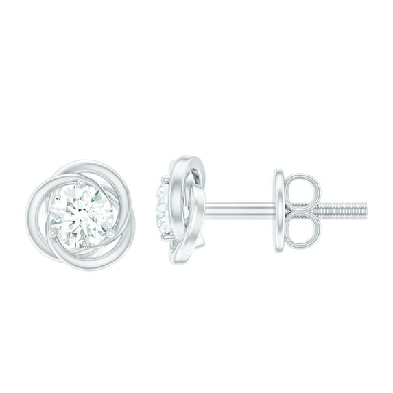 Rosec Jewels 0.25 CT Natural Diamond Stud Earrings for Women, Diamond Solitaire Earrings, April Birthstone Earrings, 10K White Gold