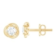 thumbnail image 1 of Natural Diamond Stud Earrings for Women, Diamond Solitaire Earrings, April Birthstone Earrings, 10K Yellow Gold, 1 of 6
