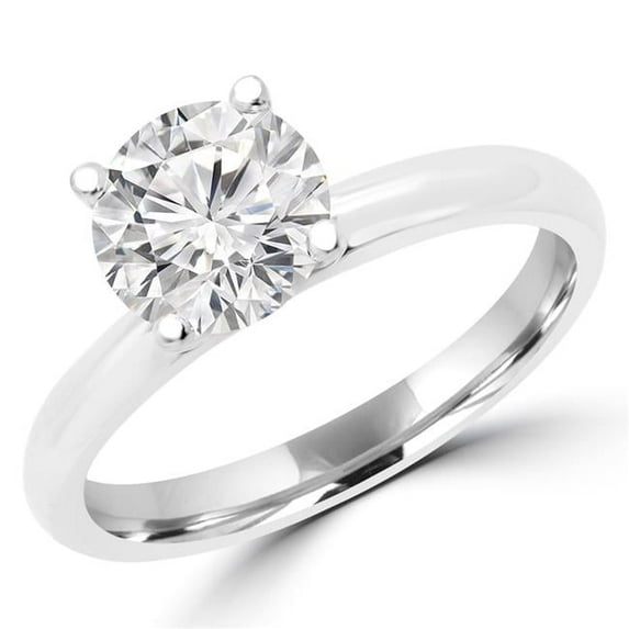 0.25 CT Round Diamond Promise Solitaire Engagement Ring in 14K White Gold - Size 4.25