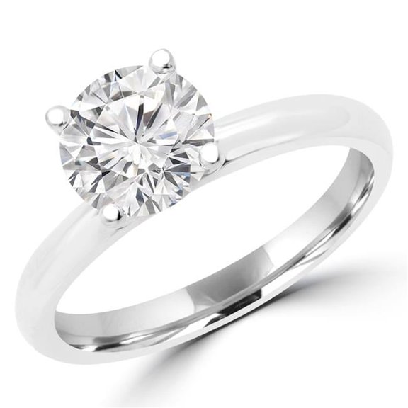 0.25 CT Round Diamond Promise Solitaire Engagement Ring in 14K White Gold - Size 6
