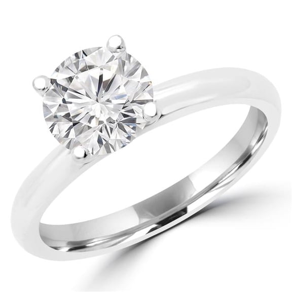 0.25 CT Round Diamond Promise Solitaire Engagement Ring in 14K White Gold - Size 7.75