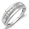 thumbnail image 1 of 0.25 CT Sterling Silver White Diamond Mens Wedding Anniversary Band, Size 9.5, 1 of 4