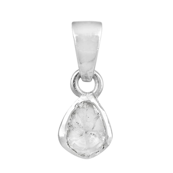 Mooneye 0.25 CTW Natural Diamond Polki Solitaire Tiny Women Gift Pendant 925 Sterling Silver