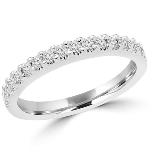 0.25 CTW Round Cut Diamond Wedding Anniversary Band Ring in 14K White Gold, Size 5