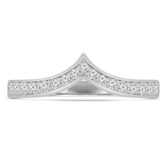 0.25 CTW Round Diamond Tiara Semi-Eternity Anniversary Wedding Band Ring in 14K White Gold - Size 6.5