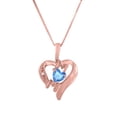 thumbnail image 1 of 0.25 Carat 4MM Heart Shape Gemstone With Round Diamond In Heart Shape Mom Pendant For Woman Crafted In 10k Rose White and Yellow Gold With 18 Gold Plated Over 925 Sterling Silver Box Chain, 1 of 5